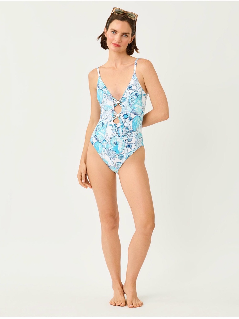 Lilly Pulitzer Evelia one piece swimsuit with sea shells